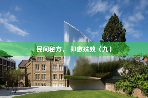 民间秘方， 即愈殊效（九）