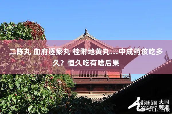 二陈丸 血府逐瘀丸 桂附地黄丸…中成药该吃多久？恒久吃有啥后果
