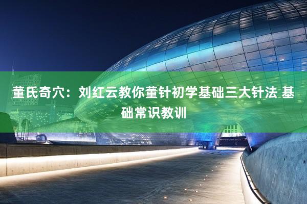 董氏奇穴：刘红云教你董针初学基础三大针法 基础常识教训
