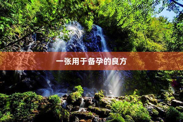 一张用于备孕的良方
