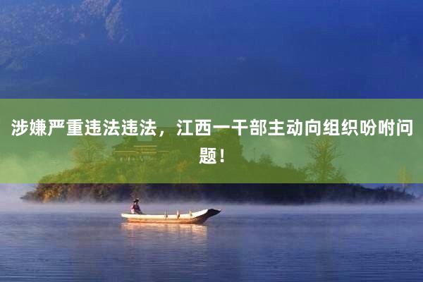 涉嫌严重违法违法，江西一干部主动向组织吩咐问题！