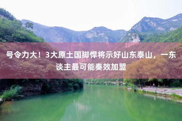 号令力大！3大原土国脚悍将示好山东泰山，一东谈主最可能奏效加盟